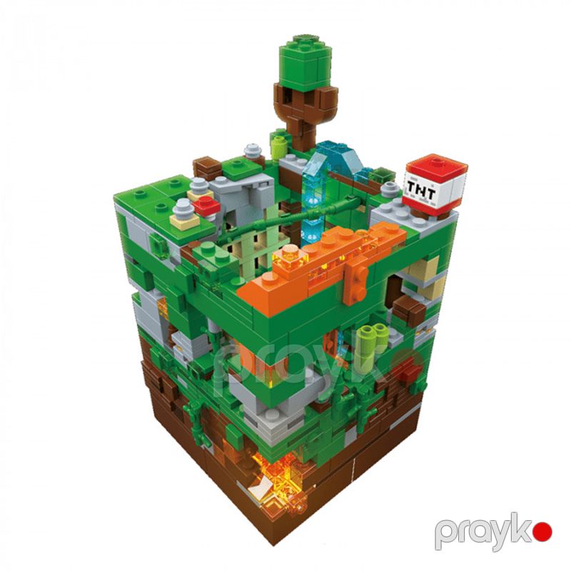 Lego Oyunu Constructor Renzaıma Minecraft Jungle Battle 866 hissə, Constructor Green Fortress + LED 866 hissə, Minecraft 679 — Oyuncaqlar, Bakı (4)