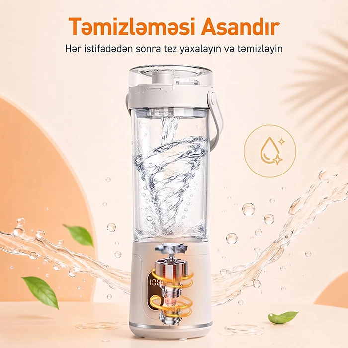 Portativ Akkumulyatorlu Smuzi Blenderi — İstənilən Yerdə Sağlam və Təzə Həyat Tərzi — Mallar, Bakı (6)