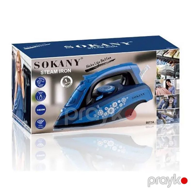 Sokany SK-8877A Elektrikli Buxarlı Ütü Keramika Altlıqlı Buxarlı Ütü 2400W — Ev texnikası, Bakı (4)