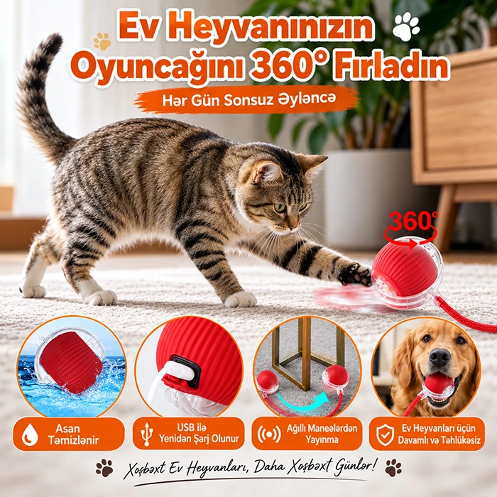 Pişik və İtlər üçün Ağıllı İnteraktiv Oyuncaq — Mallar, Bakı (3)