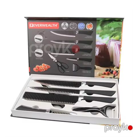 Professional Mətbəx Bıçağı 6 Ədəd Şef Bıçağı Mətbəx Bıçağı Dəsti 6 Parça Meyvə Tərəvəz Bıçağı ER-0238A — Bakı