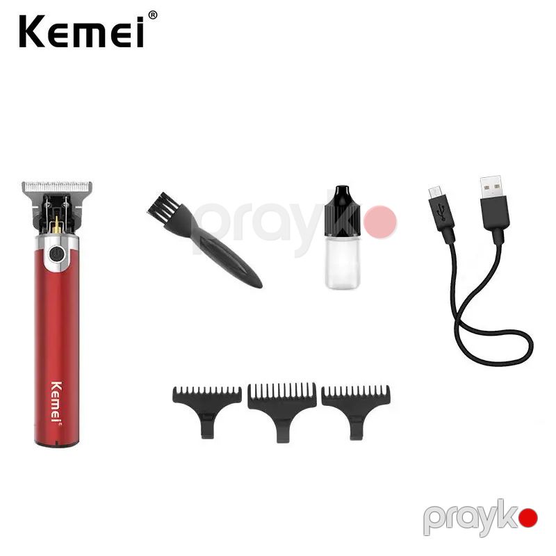 Kemei Professional Elektrikli Saç Qırxan Maşinka Simsiz Saç Kəşmə Maşını Polad Saç Kəsmə Trimmeri — Usturalar, trimmerler və epilyatorlar, Bakı (5)