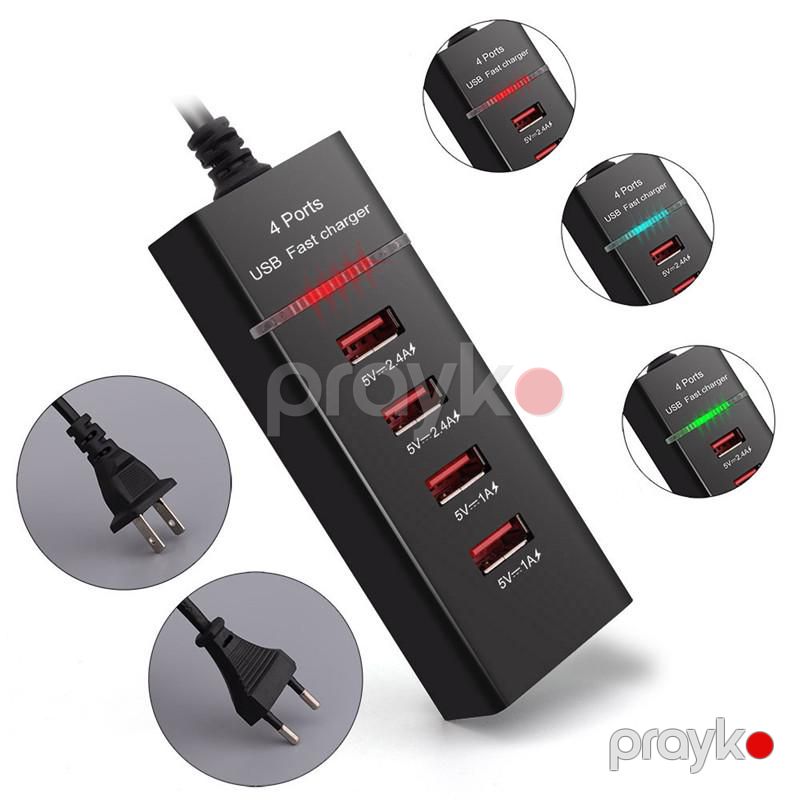 Çox Cərgəli In-line Plug Mobil Telefon Şarj Doldurma Rozetkası 4 USB Şarj Doldurma Cihazı 15W — Mallar, Bakı (2)