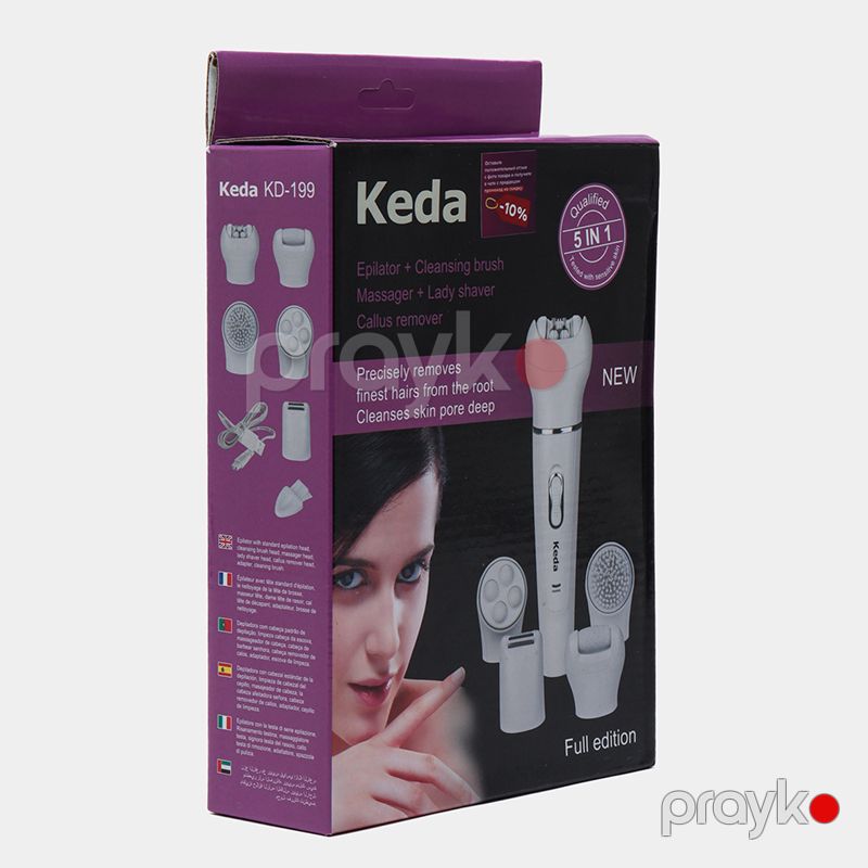 5-də 1 Xanımlar Üçün Elektrikli Epilyator Keda KD-199 Üz Bədən Epilyatoru Üz Baxim Dəsti Təmizləyici Cihaz — Usturalar, trimmerler və epilyatorlar, Bakı (6)
