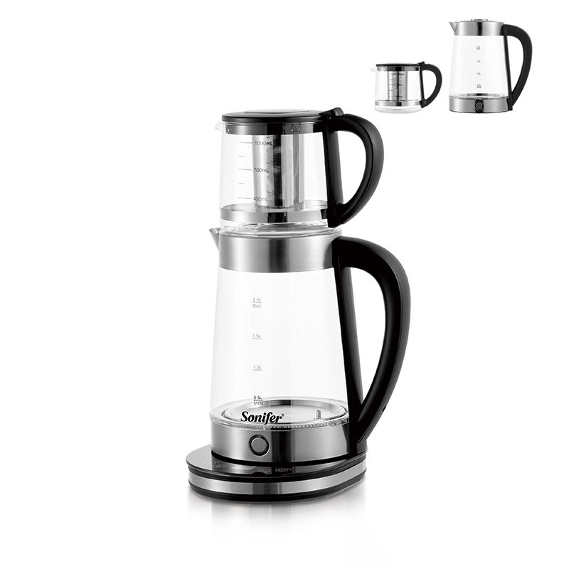 Sonifer SF-2119 Smart Elektrik Çaydan Dəsti Şüşə Çaydan 1,8L Şüşə Çaynik 1,2L — Elektrik çaydanları və termoslar, Bakı (2)