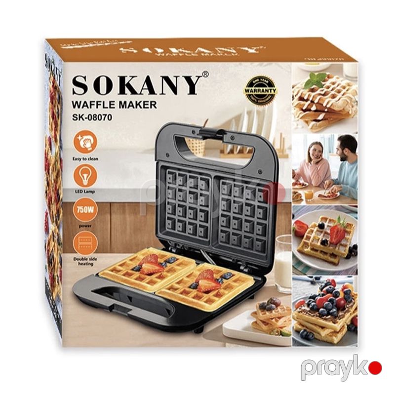 Sokany SK-08070 - Vafli Cihazı, Toster, 750W Güc, Yapışmayan plitə — Toster və vaflyasıcı, Bakı (6)