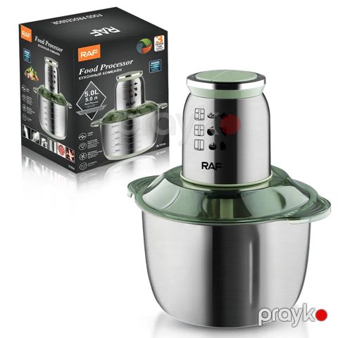 Professional Paslanmayan Polad R.7014 Doğrayıcı Qida Prosessoru 5 Başlıqlı 500W Güclü Mətbəx Doğrayıcısı 5L Tutumlu — Bakı