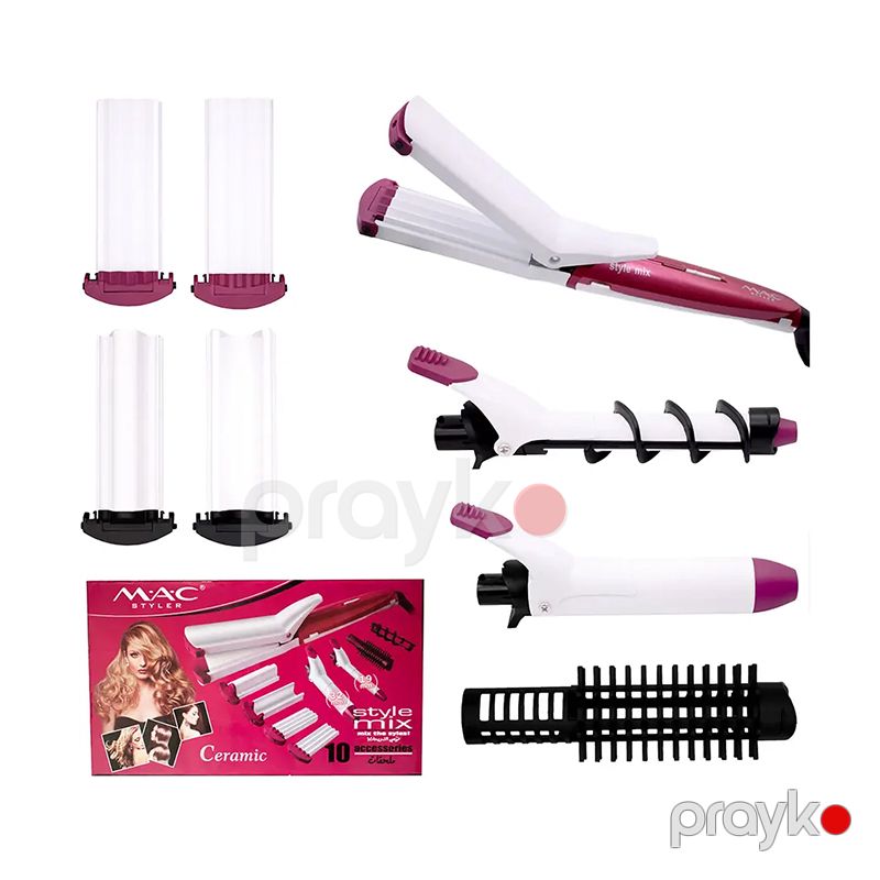 MACstyler MC-2075 8 Başlıqlı Peşəkar Saç Həcimləndirici Fen Çok Fonksiyonlu Keramik Dəyişiləbilən Başlıqlı Saç Düzleştirici Fen Set — Fən, Bakı (4)