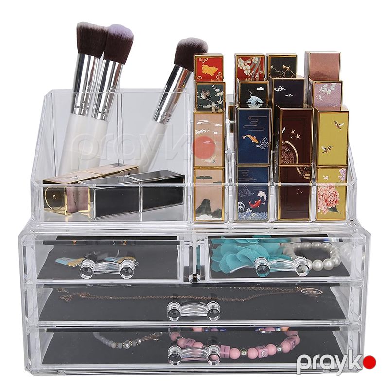 Akrilik Organizer 4 Çekmeceli Organizer Kosmetik Makiyaj Qabı Səffaf Kosmetik Saxlama Qutusu — Gözəllik və səhiyyə, Bakı (3)
