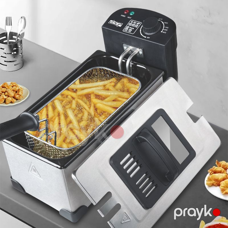 DSP Elektrikli Kartof Qızartma Maşını 2000W Gücündə Yapışmaz Mətbəx Qızardıcısı Polad Tənzimlənən Termostat Nəzarəti — Soba və qrillər, Bakı (6)