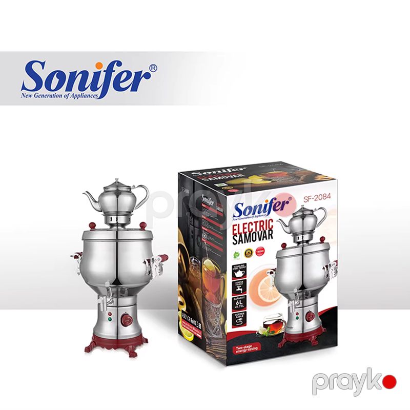Sonifer SF-2084 Yüksek Keyfiyyətli Paslanmaz Polad Samovar 6l Sonifer Elektrikli Semavar Dəsti — Samovarlar, Bakı (6)