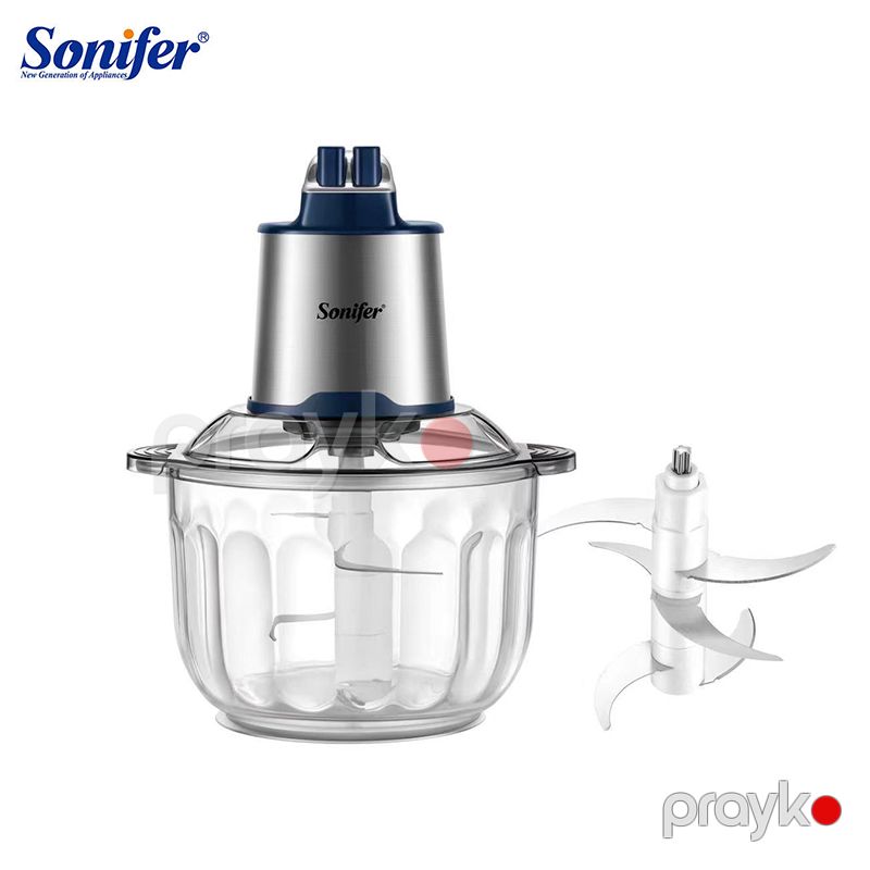 Sonifer SF-8123 Elektrikli Doğrayıcı, 4 L, çoxfunksiyalı 4 litrlik şüşə banka şaquli elektrikli tərəvəz və ət qidası doğrayıcısı — Ev texnikası, Bakı (2)