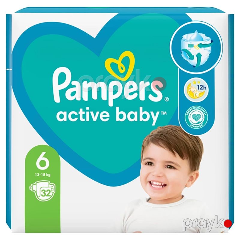 Uşaq Bezləri Pampers Active Baby Size 6 Junior Extra Sleep 32 ədəd 6 13-18 kq — Pampers və gigiyena, Bakı (6)