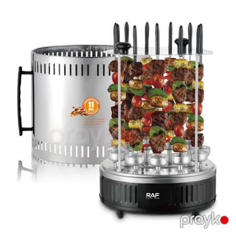 RAF R.8628 Çoxfunksiyalı Elektrikli Manqal Şaquli Portativ Fırlanan Barbekü 1500W — Bakı