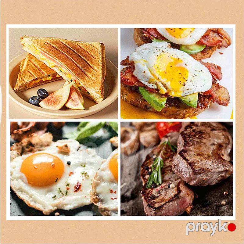 Sokany Elektrikli Qril Sendvic Maşını SK-116 Xüsusi Yapışmayan Örtüklü Profesionnal Termostat Nəzarətli Toster Grill Maker Sandwich Maker — Toster və vaflyasıcı, Bakı (4)