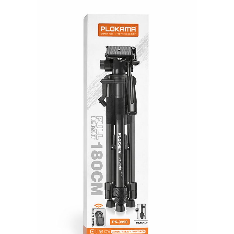 Plokama PK-9990 Tripod Professional Plokama PK-9990 180 sm Kameralar və Videokameralar, Mobil Telefonlar üçün Stend — Televizorlar, Bakı (7)