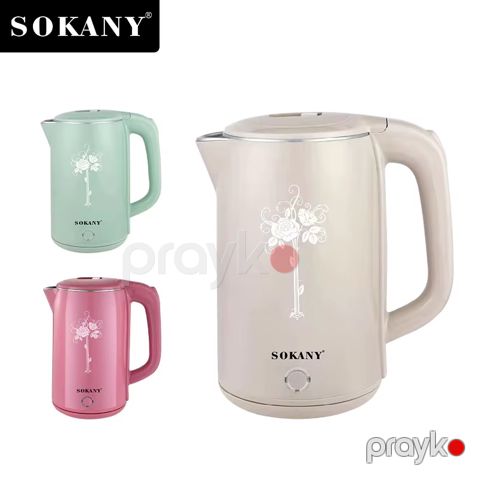 Sokany Böyük Tutumlu 2.5L 2000W Elektri8k Çaydanı İstilik Avtomatik Söndürmə Funksiyalı Quru Yanmaya Qarşı Çaydan SK-1075 — Bakı