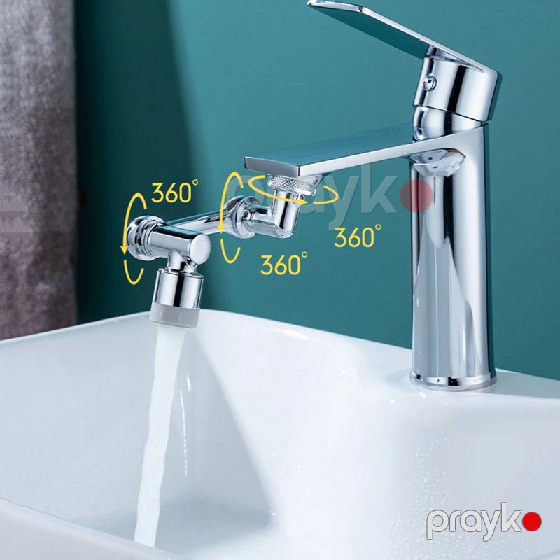 Dəmir Başlıqlı Universal 1080° Fırlanan Su Kranı Filter Funksiyalı Funksional Mətbəx Vanna Otağı Kranı — Mallar, Bakı (6)