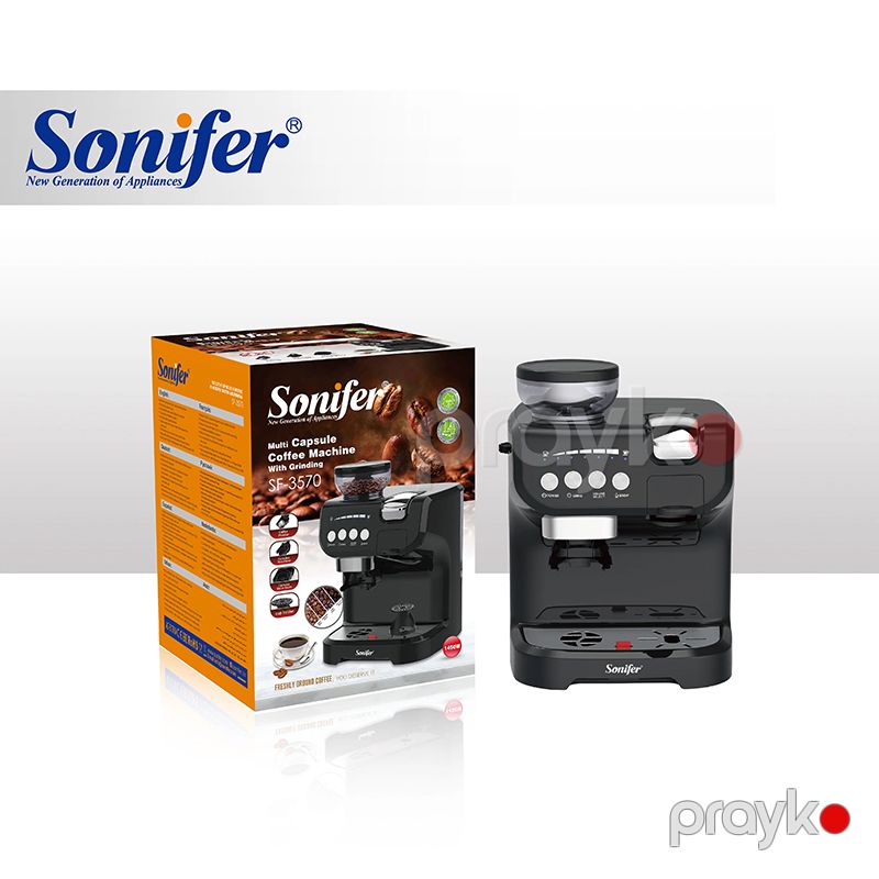 Sonifer SF-3570 Çoxfunksiyalı Qəhvə Maşını Yüksək Keyfiyyətli Kappuçino Espresso Kofe Hazırlayan Aparat 1450 W — Digər mətbəx texnikası, Bakı (4)