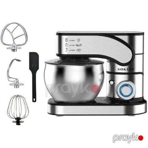 Sokany SK-05015 - Stend Mikser, 2000W Güc, 8.5L Paslanmayan Polad Qab, Peşəkar Çox Sürətli Mətbəx Mikseri — Bakı