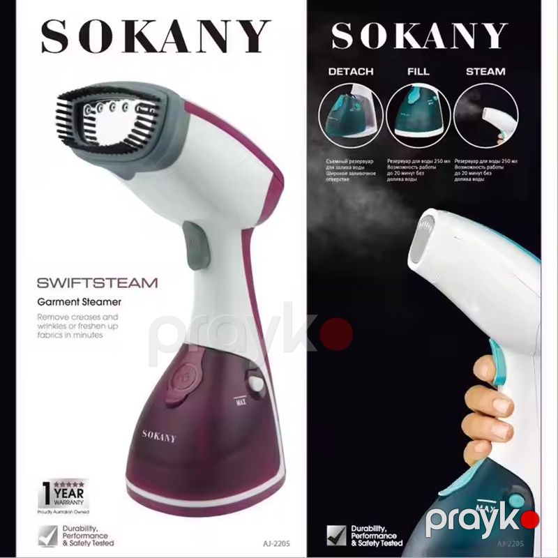 Sokany SK-2205 Elektrikli Buxarlı Ütü Portativ Buxarlı Əl Ütüsü 1200W Gücündə — Ev texnikası, Bakı (6)