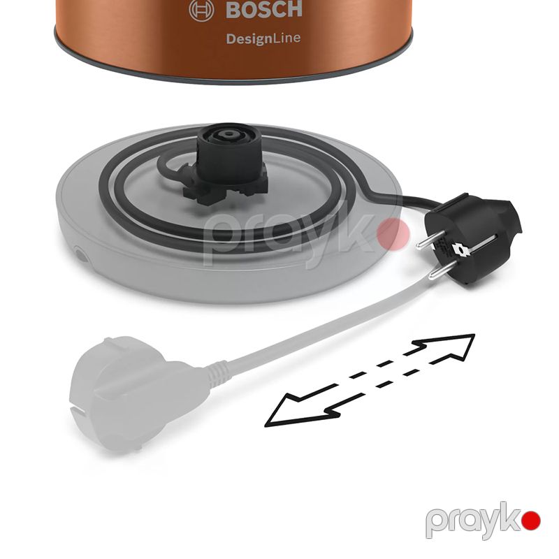 Çaydan Bosch TWK4P439 Erqonomik İstifadə 1.7L Designline Elektrik Çaydanı 2400 W Gücündə Peşəkar Mis Çaydan — Elektrik çaydanları və termoslar, Bakı (7)