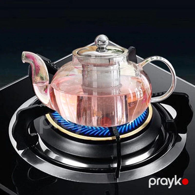 Paslanmayan Polad Süzgəcli Çaynik Şüşə Çaynik 600 ml — Çaynikler və qəhvə qabları, Bakı (2)