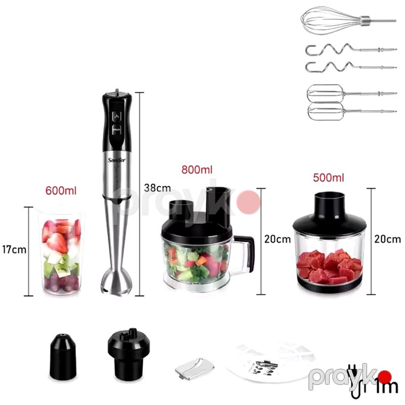 Sonifer SF-8086 Çoxfunksiyalı Elektrikli Blender Dəsti Yumurta Çırpıcı 800 W — Blenderlər, xırdalayanlar və mikserlər, Bakı (3)
