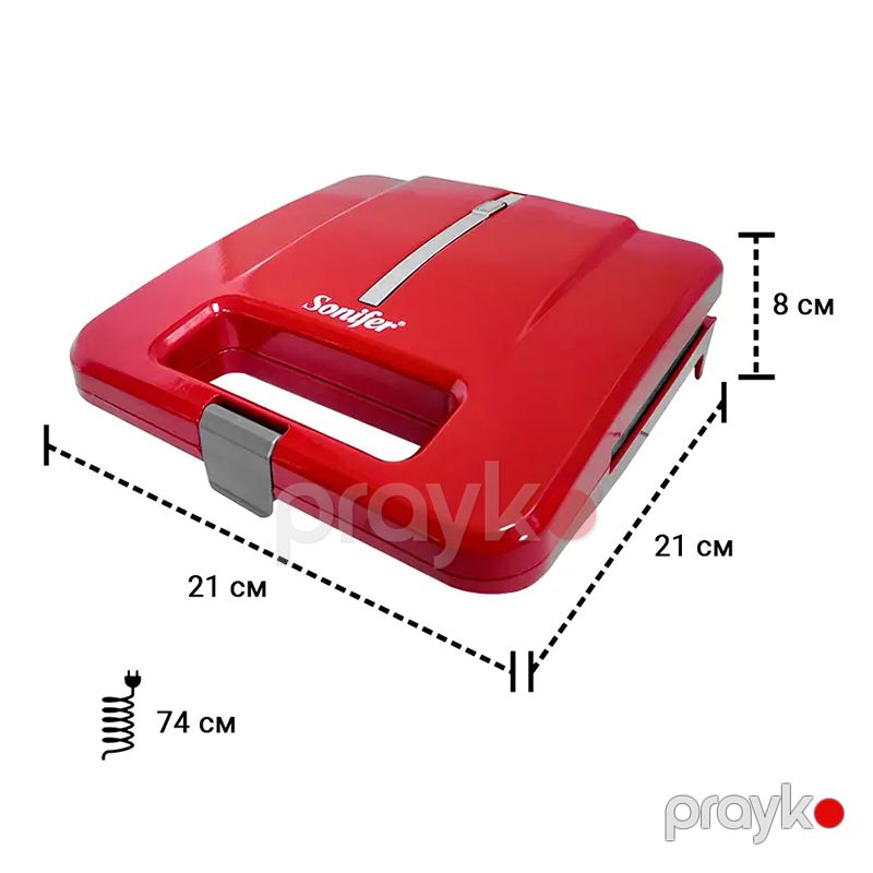 Sonifer SF-6042 Elektrikli Qril Sendvic Maşını Xüsusi Yapışmayan Örtüklü Profesionnal Termostat Nəzarətli Toster Grill Maker Sandwich Maker — Toster və vaflyasıcı, Bakı (6)