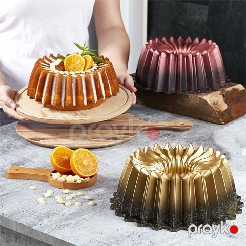 OMS kek qabı Papatya Tortu Tavası, Qara-Mis, 26 sm Fun Cooking Star Alüminium Tökmə Qranit Örtüklü Tort qabı — Bakı