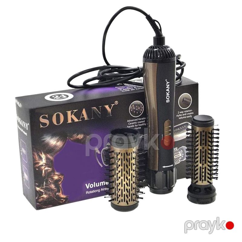 Sokany 360° Fırlanan Elektrikli Saç Feni Fırçası Həcmləndirici Düzləşdirici Qızdırıcı Fen 2-si 1-də 1000W — Fən, Bakı (7)