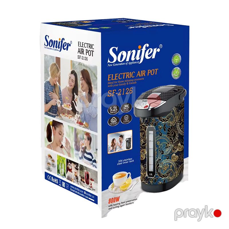 Sonifer SF-2126 Termo Çaydan Paslanmayan Polad Elektrikli Çaydan Böyük Tutumlu Çaydan 5L Termopot — Samovarlar, Bakı (3)