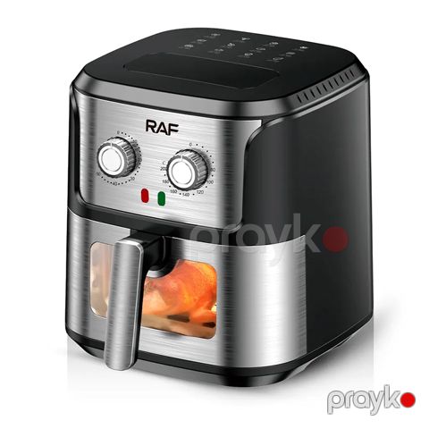 RAF R.5329 6.8L Tutuma Malik Gümüş Air Fryer 1600W Müasir Dizayna Sahib Çoxfunksiyalı Hava Fritözü 4.2Kq — Bakı