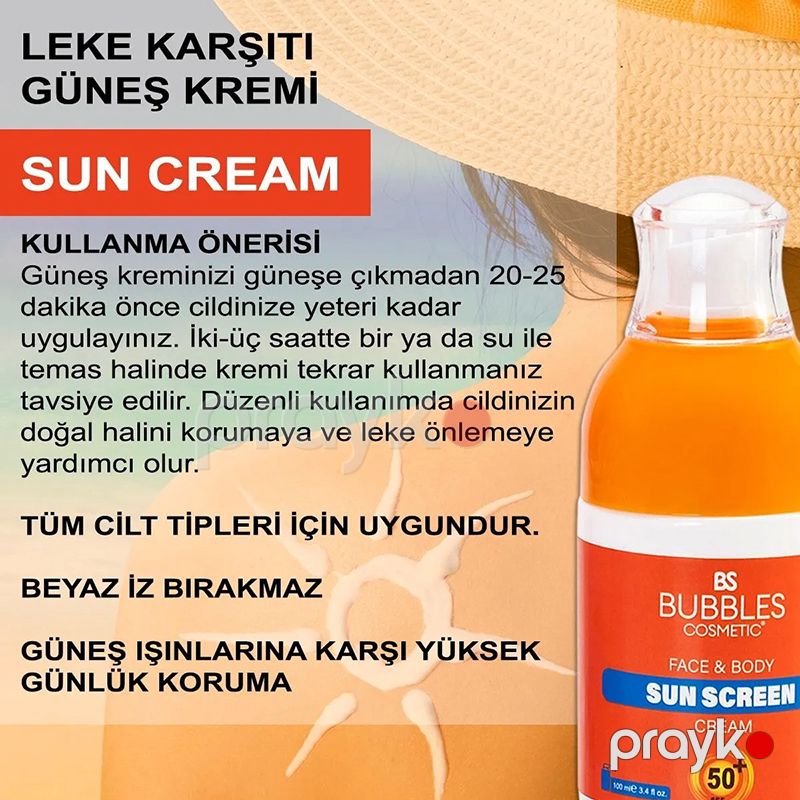 Bs Bubbles Cosmetic Spf 50 Günəşdən Yüksək Qoruma və 48 Saat Nemlendirme Özəllikli 100ml Günəş Kremi — Gözəllik və səhiyyə, Bakı (4)