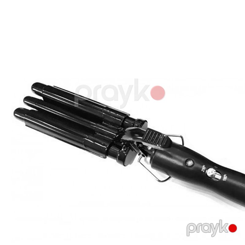 Pro Mozer Mz 6621 keramika örtüklü dalğalı saç buruqları üçün üçlü buruq ütü — Fən, Bakı (4)
