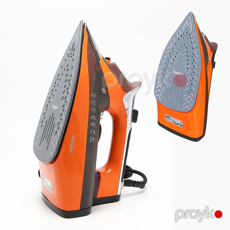 Sonifer SF-9088 Professional 220v Elektrikli Keramik Buxar Ütüsü Narıncı Qara Rengli Demir Buxar Ütüsü — Ev texnikası, Bakı (5)