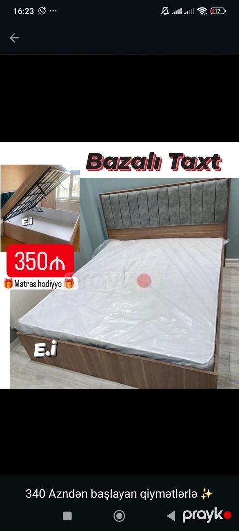 Bazalı taxt - Üstü qalxan bazalı konstruksiya: geniş daxili saxlama — Bakı
