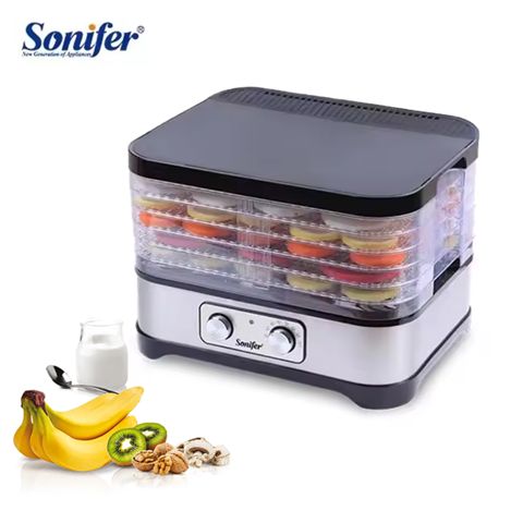 Sonifer SF-4017 5 Qatlı Mini Elektrikli Meyvə Qurutma Maşını Aşağı Temperatur Tənzimlənməli Meyvə Quruducu — Mətbəx texnikası