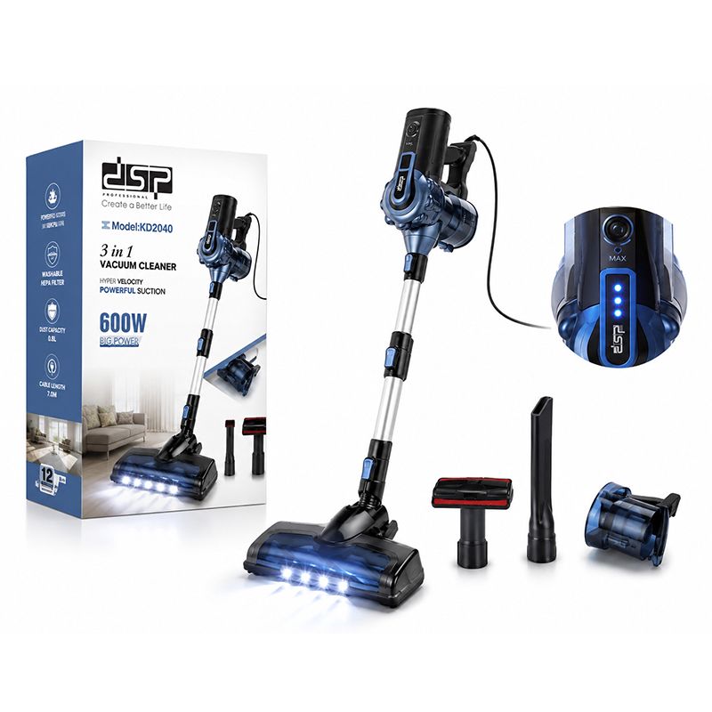 DSP 3-ü 1-də Professional kabelli tozsoran 600W LED işıqlandırma ilə ağıllı dizaynlı 18Kpa/7m Vacuum Cleaner — Ev texnikası, Bakı (3)
