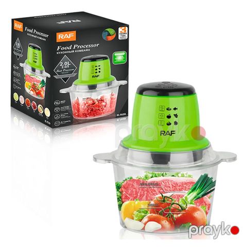 RAF Elketikli Mətbəx Blenderi 600W Uşaq Qidası Ət Soğan Tərəvəz Üçün Uyğun Polad Mətbət Doğrayıcı 2L R.7039 — Bakı