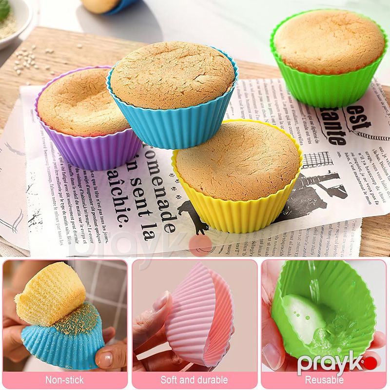 Sevimli mini silikon fincan keks qəlibi dəsti 12li Mini Silikon Muffin Kek Kalıbı qida dərəcəli silikon kek qabı — Qablar və mətbəx əşyaları, Bakı (2)