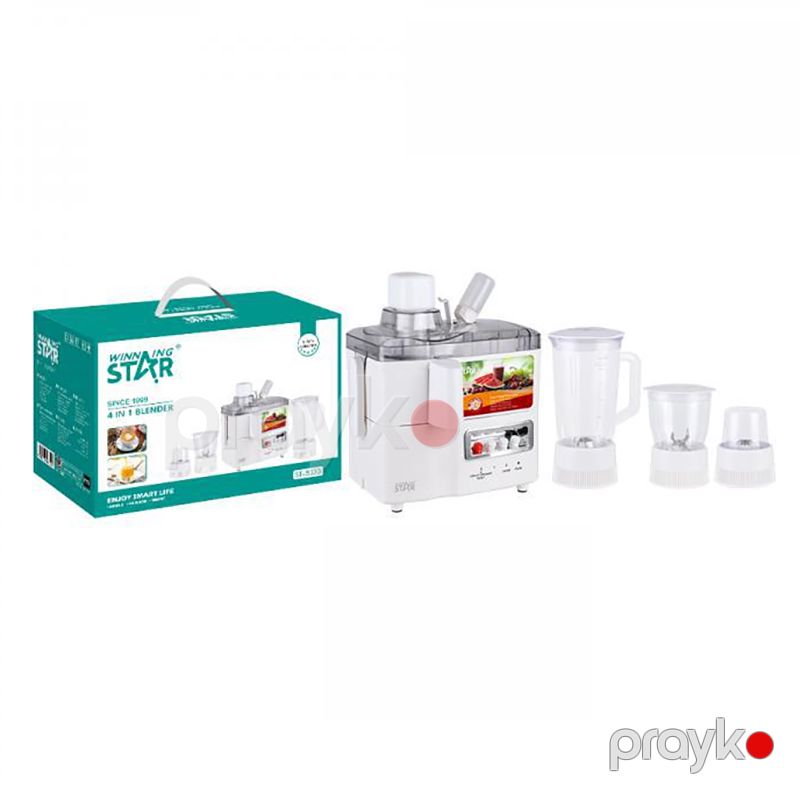 Winning Star ST-5370 Çoxfunksiyalı 4-ü 1 Arada Blender Üyüdücü Şirəçəkən Başlıqlı Blender 350W Gücündə — Blenderlər, xırdalayanlar və mikserlər, Bakı (6)