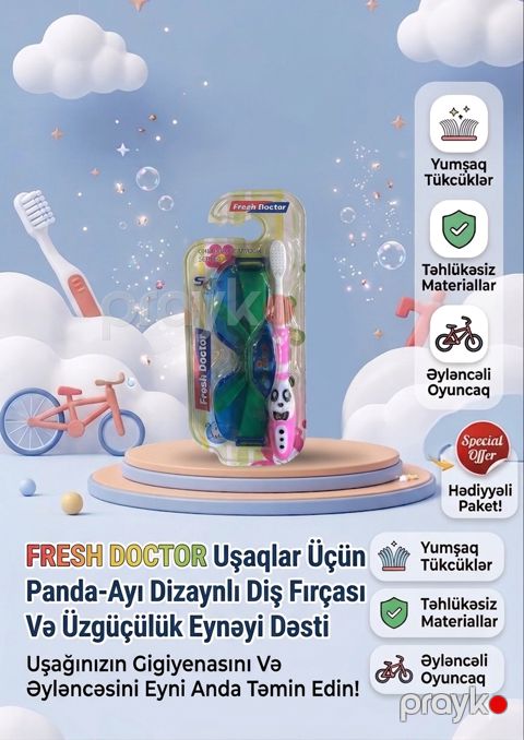 Uşaq diş fırçası Chofn Panda-Bear, 3+ yaş — Bakı