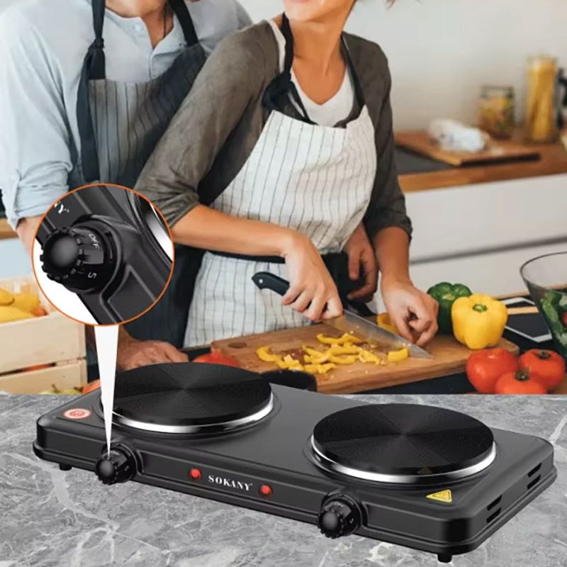 Sokany SK-5107 Çoxfunksiyalı Elektrikli İki Ocaqlı Qızdırıcı Soba Plitə 2000W — Plitələr, Bakı (7)