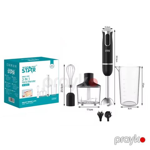 Star ST-5552 Elektrikli Qida Doğrayıcı Mikser Seti 600W Əl Blenderi 2 Sürətli Portativ Blender Dəsti — Bakı