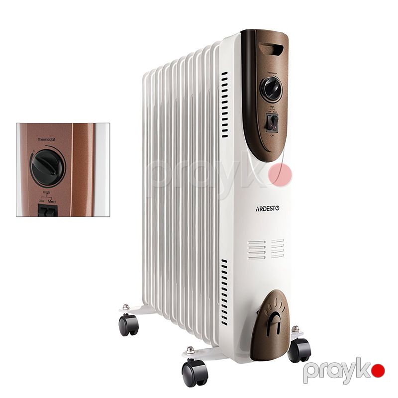 Ardesto OFH-11X1 Elektrikli Radiator Ağ Müasir Dizaynda Döşəmə Qızdırıcı 2500W 11 Pilləli Yüksək Güclü Yağ Qızdırıcısı — Isıtıcılar və isı ventilatorları, Bakı (2)
