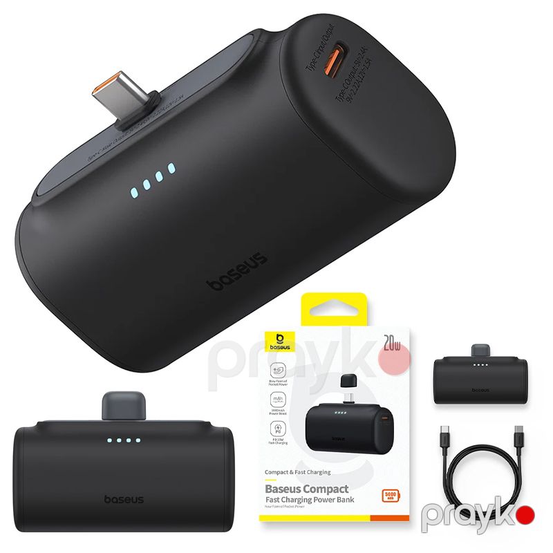 Baseus Yığcam Sürətli Doldurma Power Bank Type-C Qara Sürətli Şarj Cihazı Compact Series 5000 mAh — Telefonlar və qadjetlər, Bakı (3)
