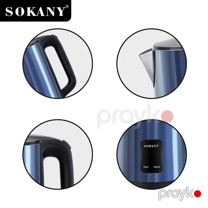 Sokany SK-SH-1084 Elektrikli Çaydan Paslanmaz Polad Elektrikli Çaydan 1500W — Elektrik çaydanları və termoslar, Bakı (4)