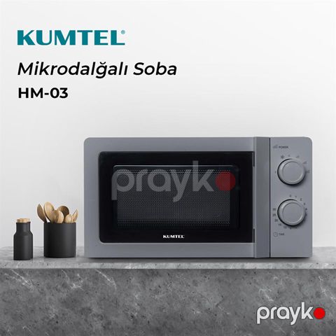 Elektrikli Mikrodalğalı Soba Gümüş Rəngli HM-03 Mexaniki İdarəetmə Paneli 700Vt Gücündə Güclü Fırın — Bakı