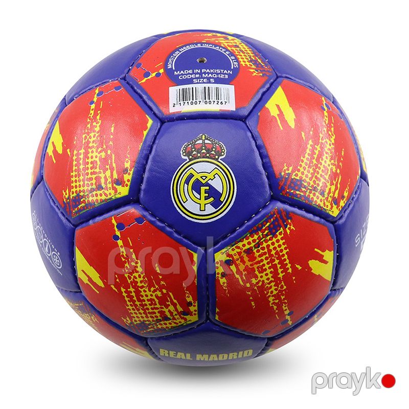 Yeni Başlayanlar Üçün Real Madrid Futbol Topu Göy Qırmızı Dizaynı İlə 5 Nömrəli Kamanda Futbol Topu — İdman, hobi, istirahət, Bakı (5)